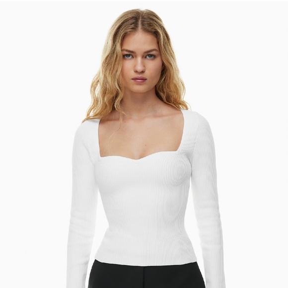 Babaton White Sweetheart Neckline Top ✨🦀 - Picture 1 of 6